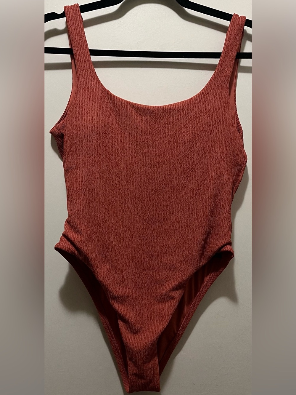 NWT Vitamin A Swim x Target Terracotta Ripple Rib Scoop One Piece - Size Large